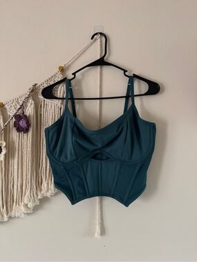 Teal Longline Bralette Top - Women Intimates